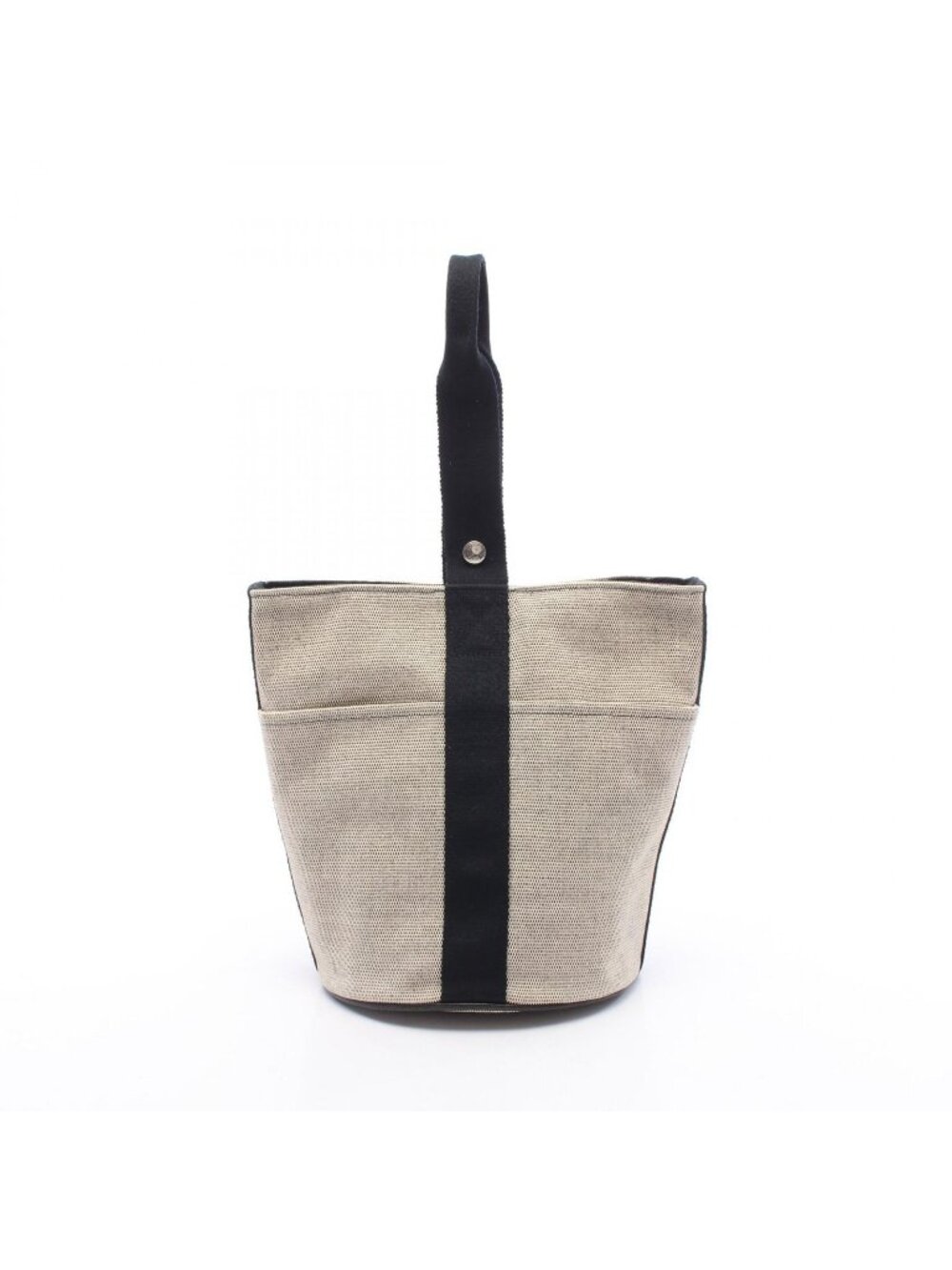 Hermes Handbag Saxo MM Ecru Black